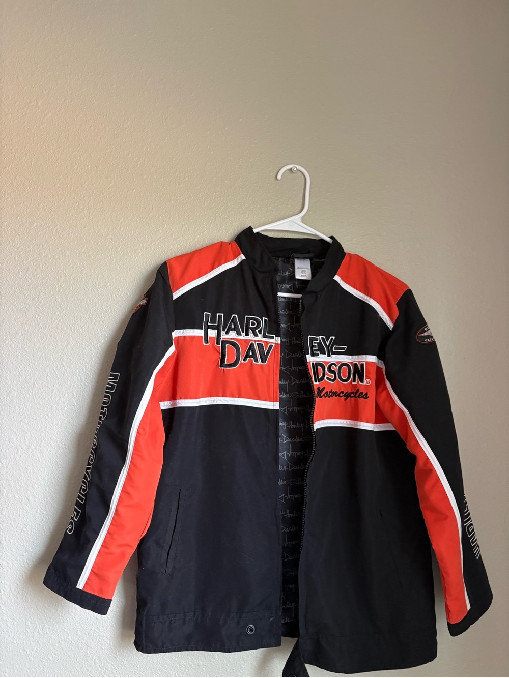 Black & orange Harley Davidson jacket